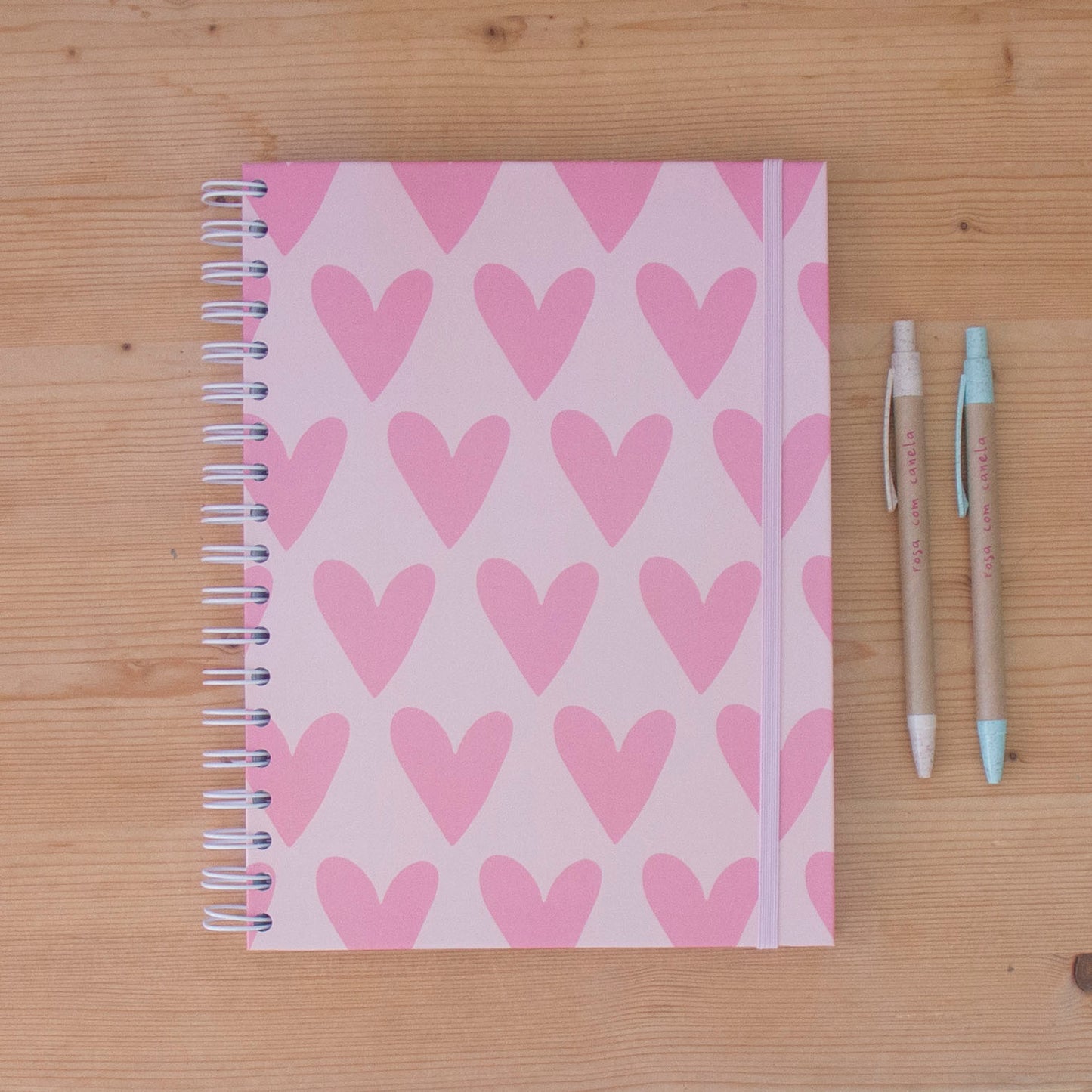 Caderno 17 x 24,5 cm (PAUTADO) PINK HEARTS