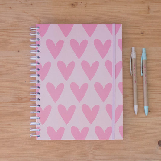 Caderno 17 x 24,5 cm (PAUTADO) PINK HEARTS