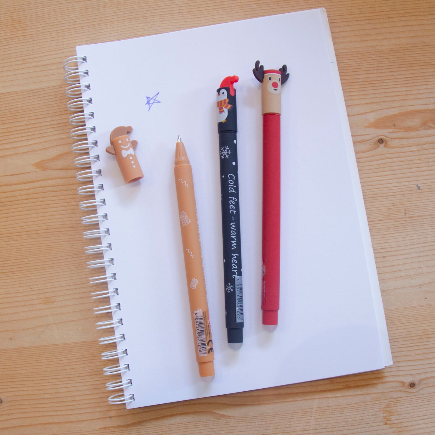 Kit 3 Canetas Apagáveis Natal