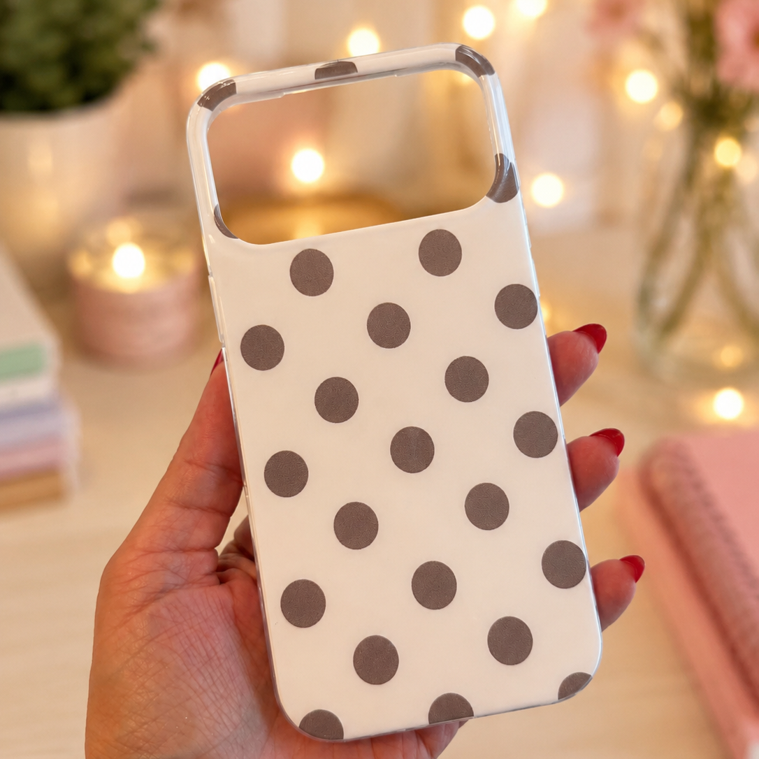 Capa iphone 17 Pro Max Bolinhas Cinza