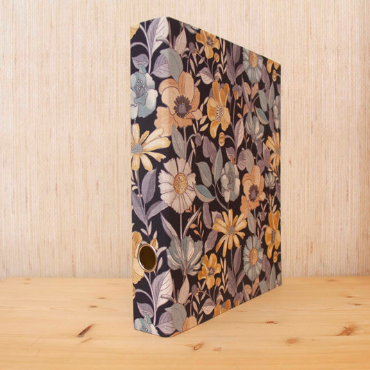 Capa de Arquivo A4 Fina tecido Flores Azul