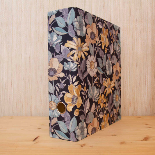 Capa de Arquivo A4 Larga tecido Flores Azul