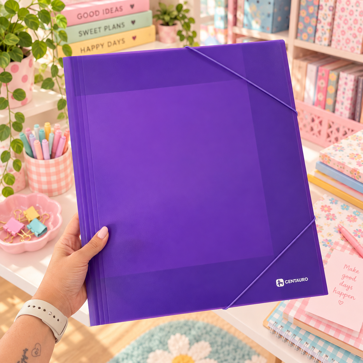 Capa de elásticos A3 PP ROXO
