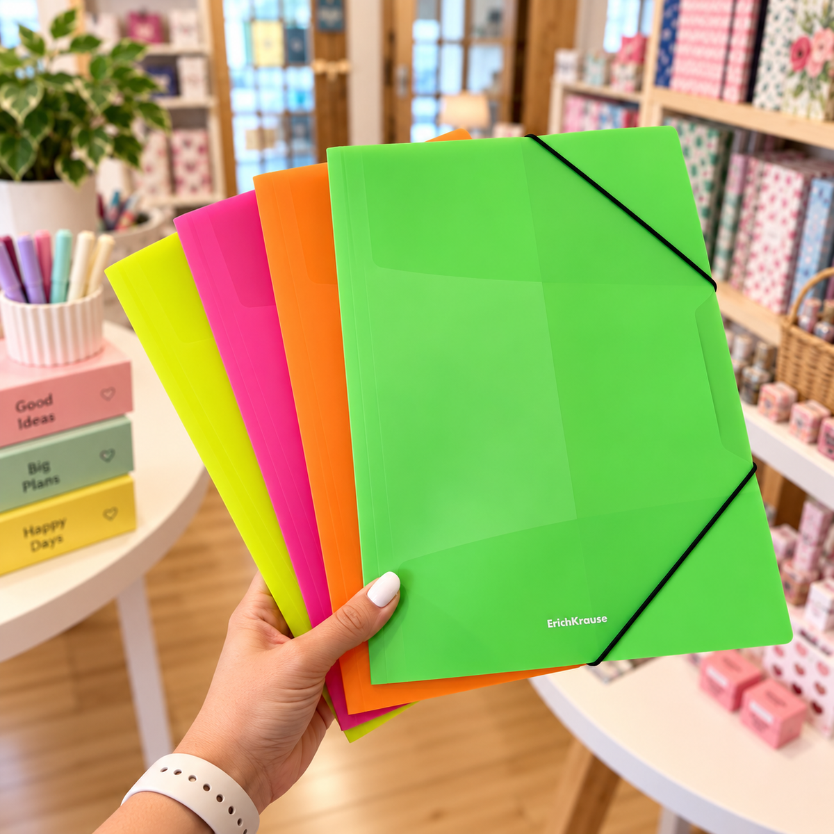 Kit 4 Capas de elásticos A4 PP Neon