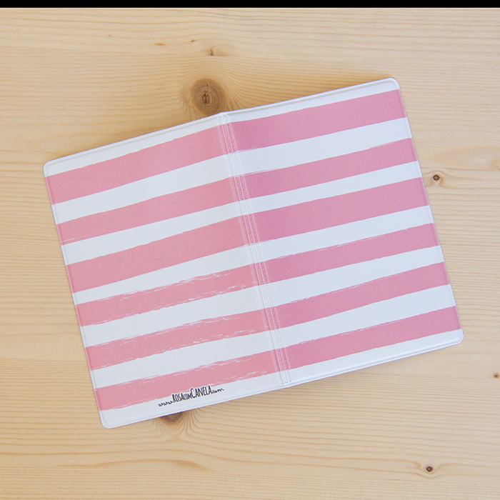 Capa de Passaporte Pink Stripes