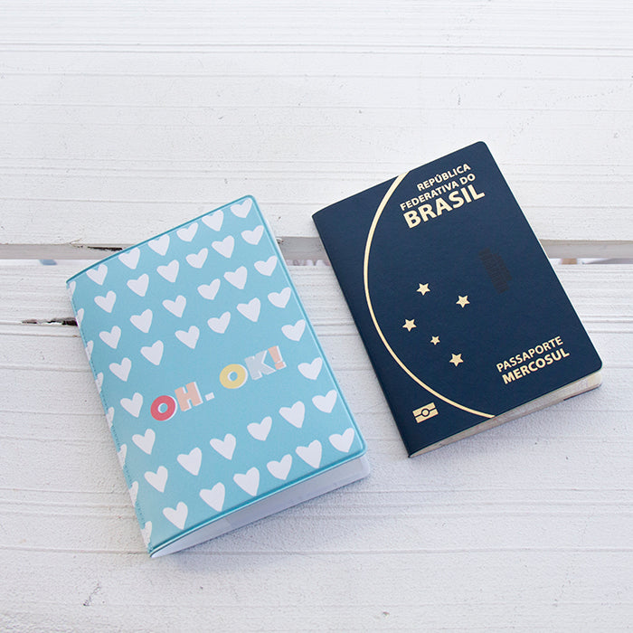 Capa de Passaporte Blue Hearts