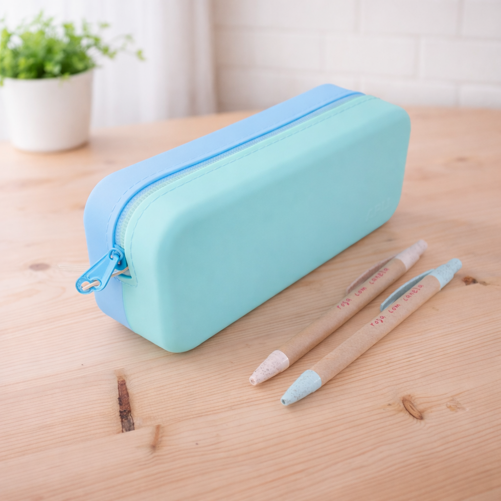 Estojo Silicone Bicolor AZUL VERDE