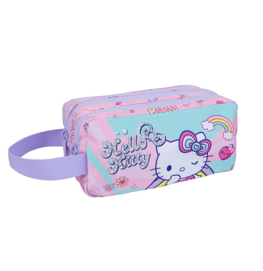 Estojo tecido Triplo Hello Kitty