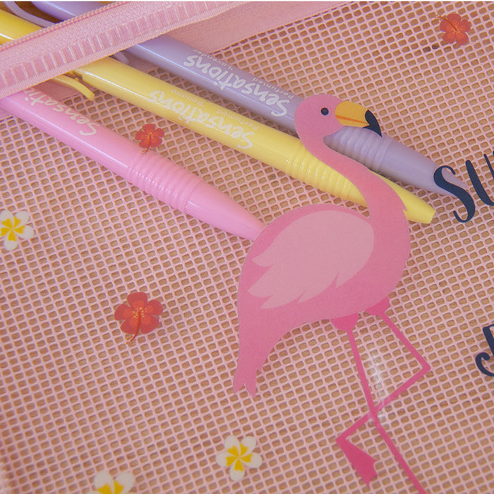 Estojo Zipper Bag (22 x 16,8 cm) Rosa Flamingo