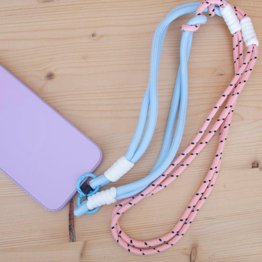 Fita Nós para Smartphone Comprida Rosa/Azul