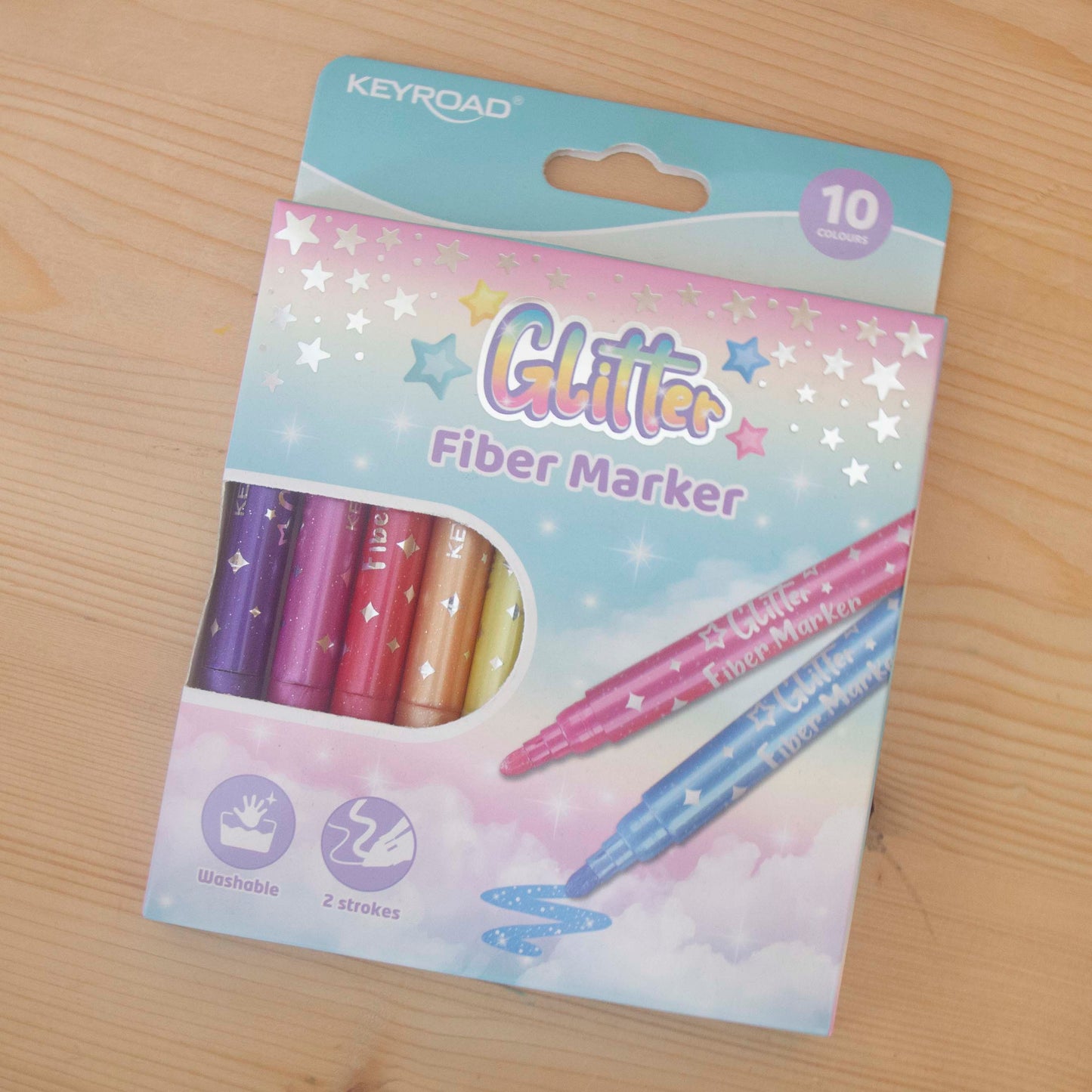 Kit 10 Canetas de Feltro Glitter