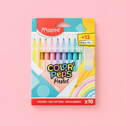 Kit 10 Canetas de Feltro Color'Peps Pastel