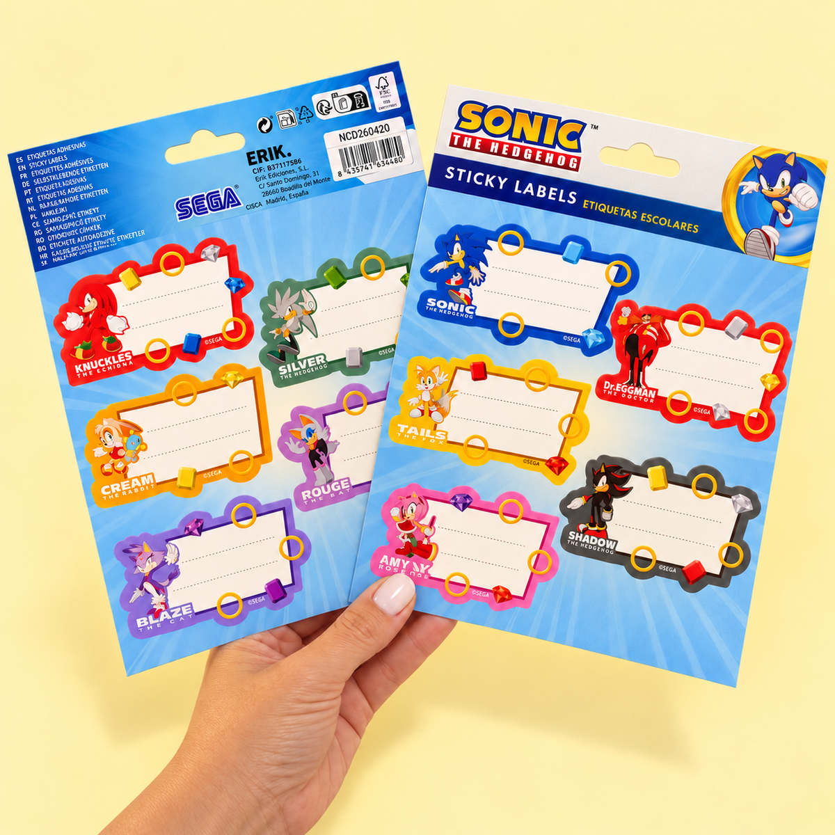 Kit 10 Etiquetas Autocolantes SONIC