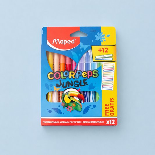 Kit 12 Canetas de Feltro Color'Peps Jungle