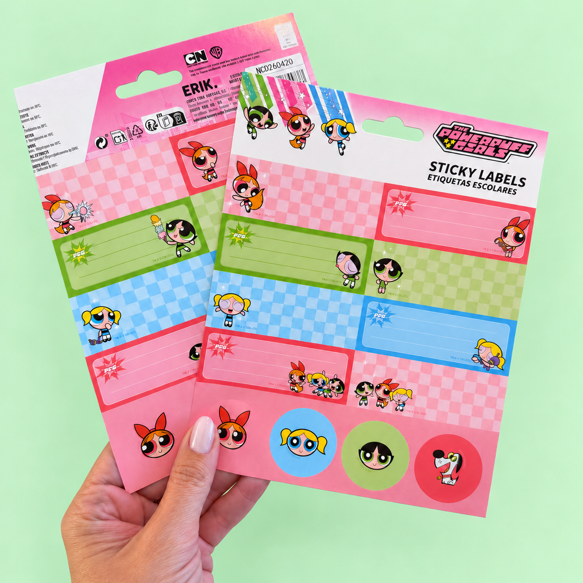 Kit 16 + 8 Etiquetas Autocolantes POWERPUFF GIRLS