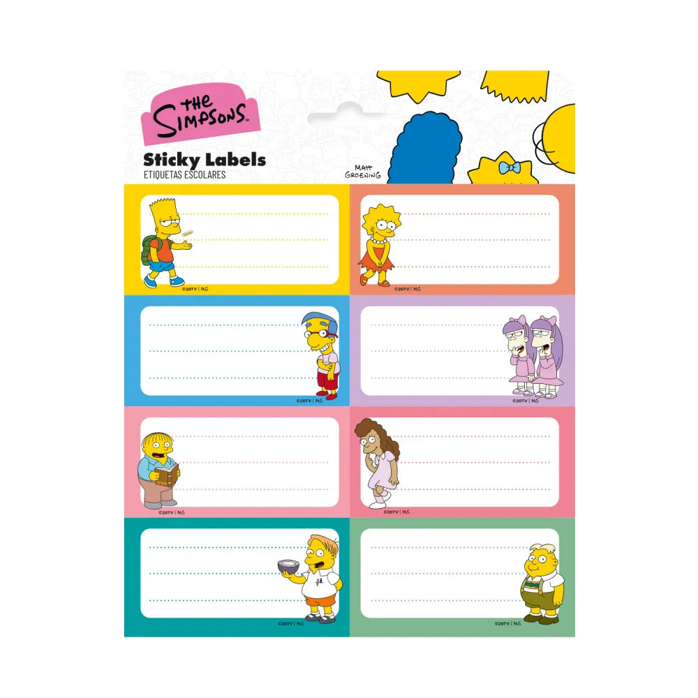 Kit 16 Etiquetas Autocolantes SIMPSONS