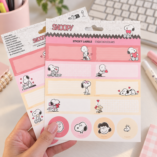 Kit 16 + 8 Etiquetas Autocolantes SNOOPY LOVE SEASON