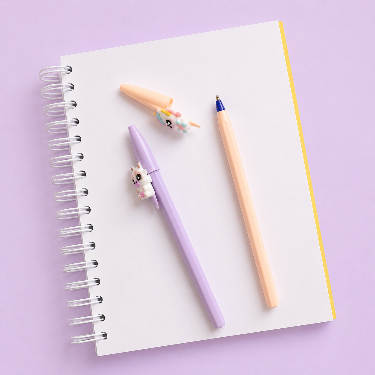 Kit 2 Canetas Bic Cristal Pastel Kids Figurines Girls