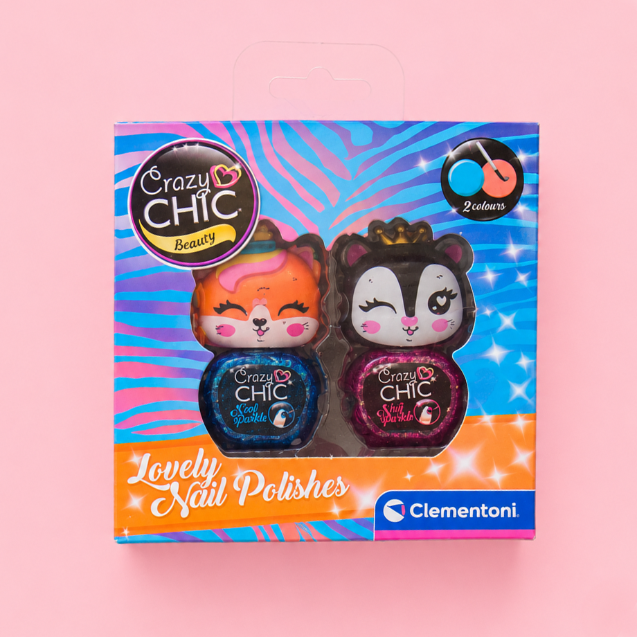 Kit 2 Vernizes Crazy Chic Azul/Rosa