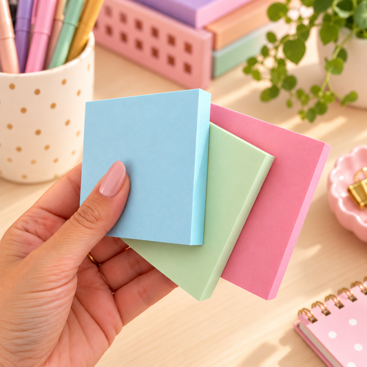 Kit 3 Sticky Notes 78x78mm 100 Folhas Pastel