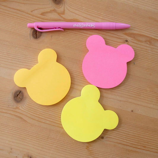 Kit 3 Sticky Notes Neon Mickey (Amarelo/Laranja/Rosa)