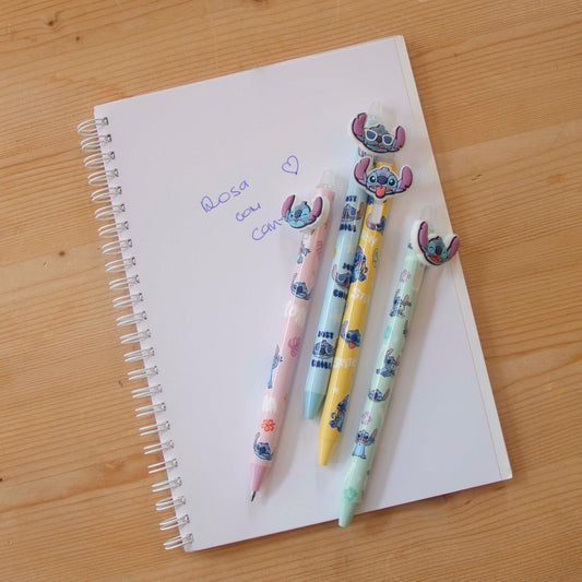 Kit 4 Canetas Apagáveis Stitch