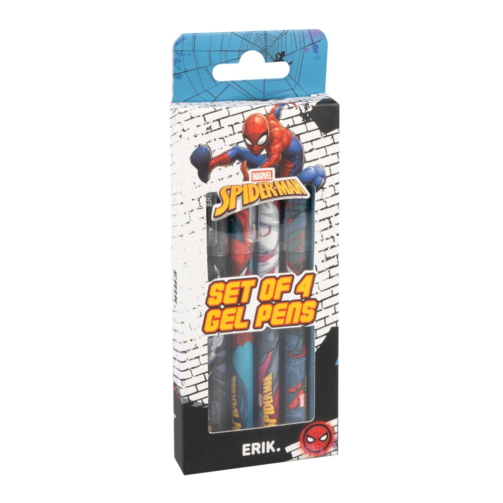 Kit 4 Canetas Apagáveis MARVEL SPIDERMAN