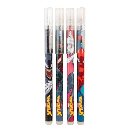 Kit 4 Canetas Apagáveis MARVEL SPIDERMAN