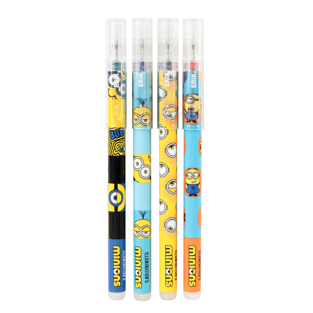 Kit 4 Canetas Apagáveis MINIONS