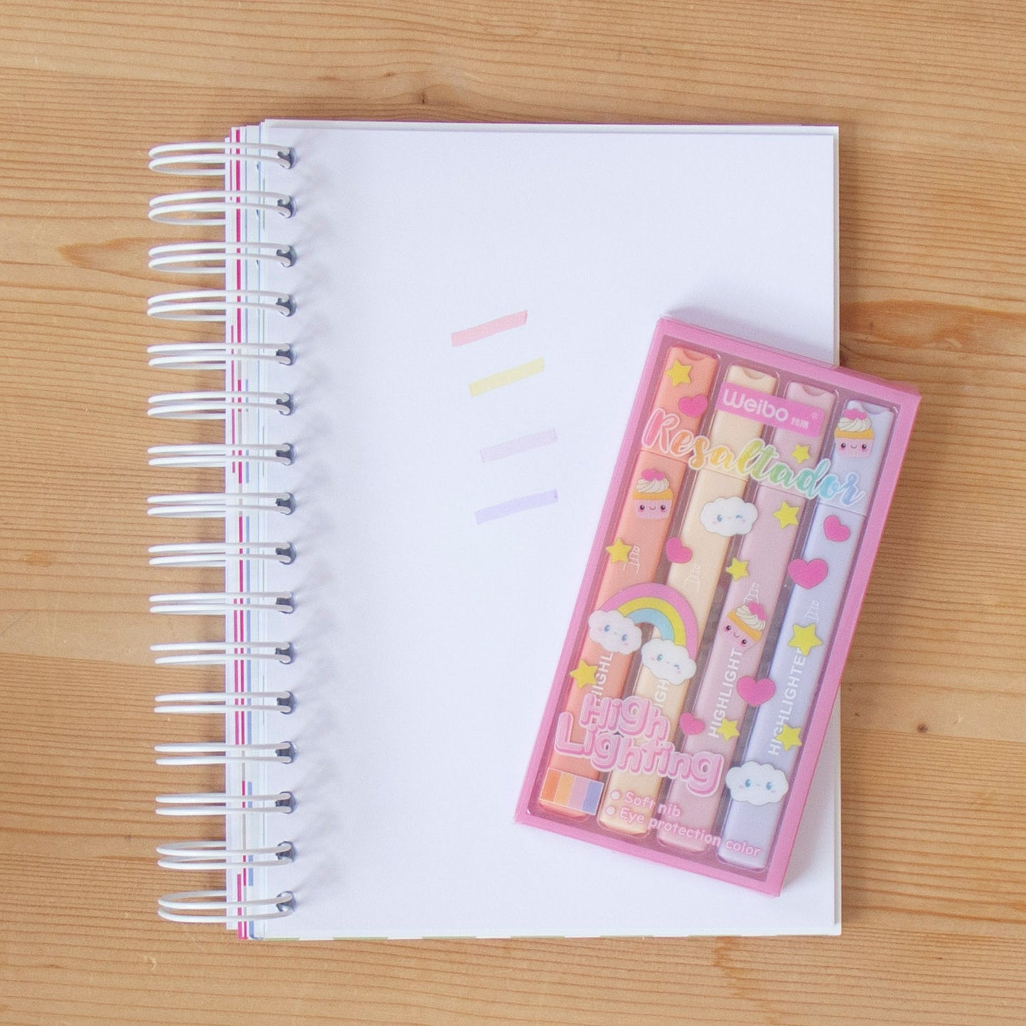 Kit 4 Sublinhadores Minimal Rosas