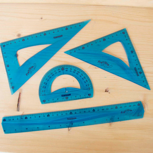 Kit 4 Réguas Maleáveis 30cm Azul