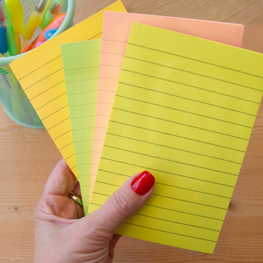Kit 4 Blocos Sticky Notes 100 folhas (101x152mm) Pautados