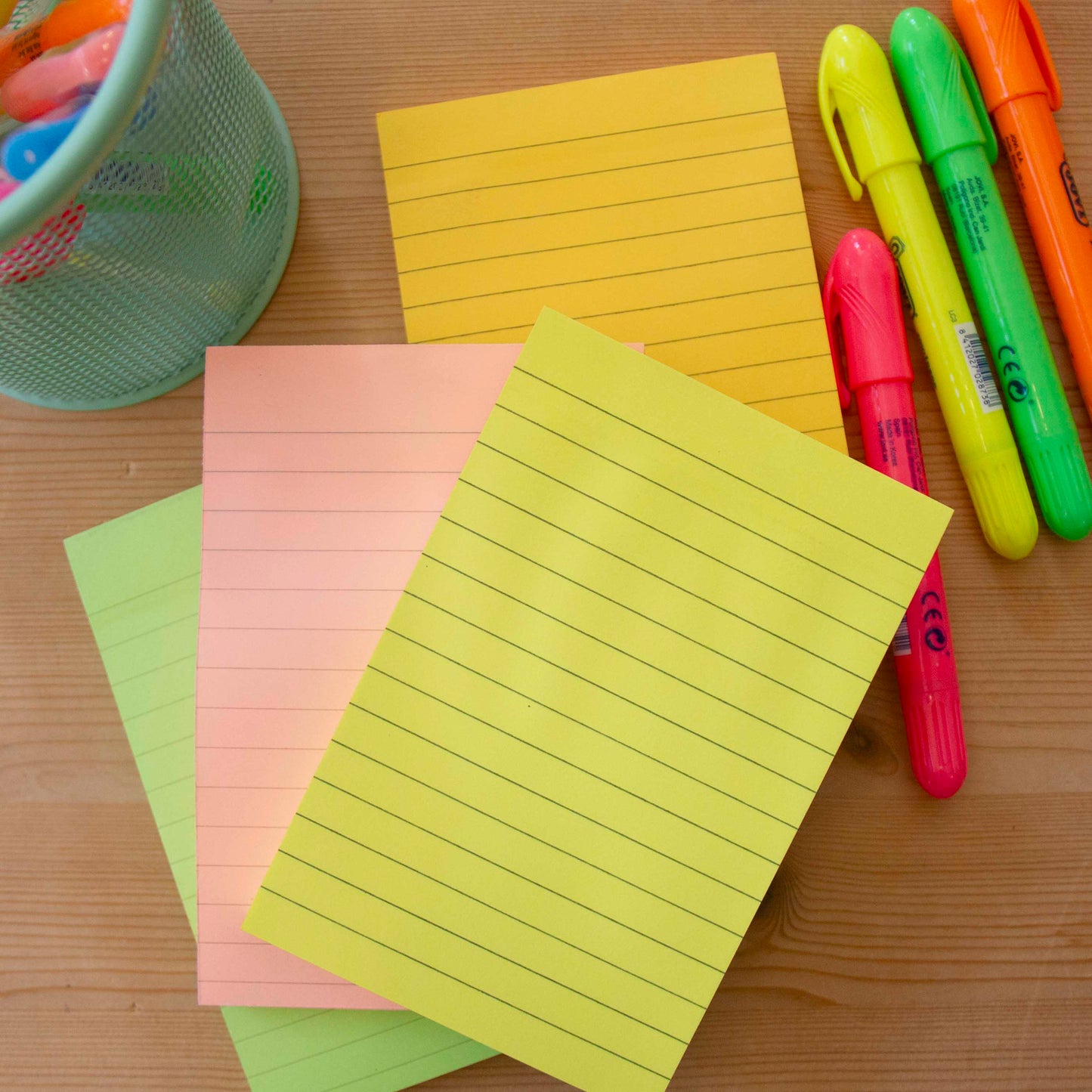 Kit 4 Blocos Sticky Notes 100 folhas (101x152mm) Pautados