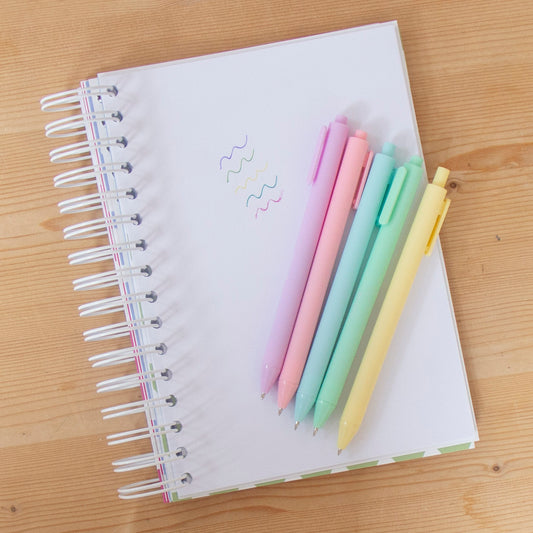 Kit 5 Canetas de cor Gel Pastel