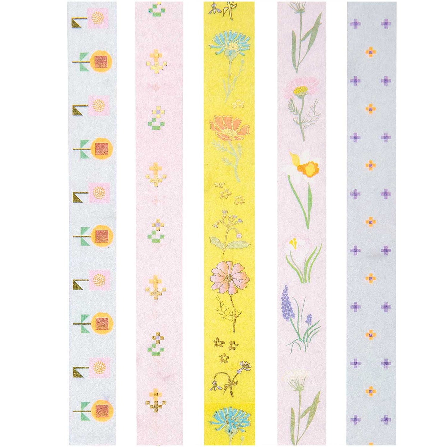 Kit 5 Washi Tape Floral
