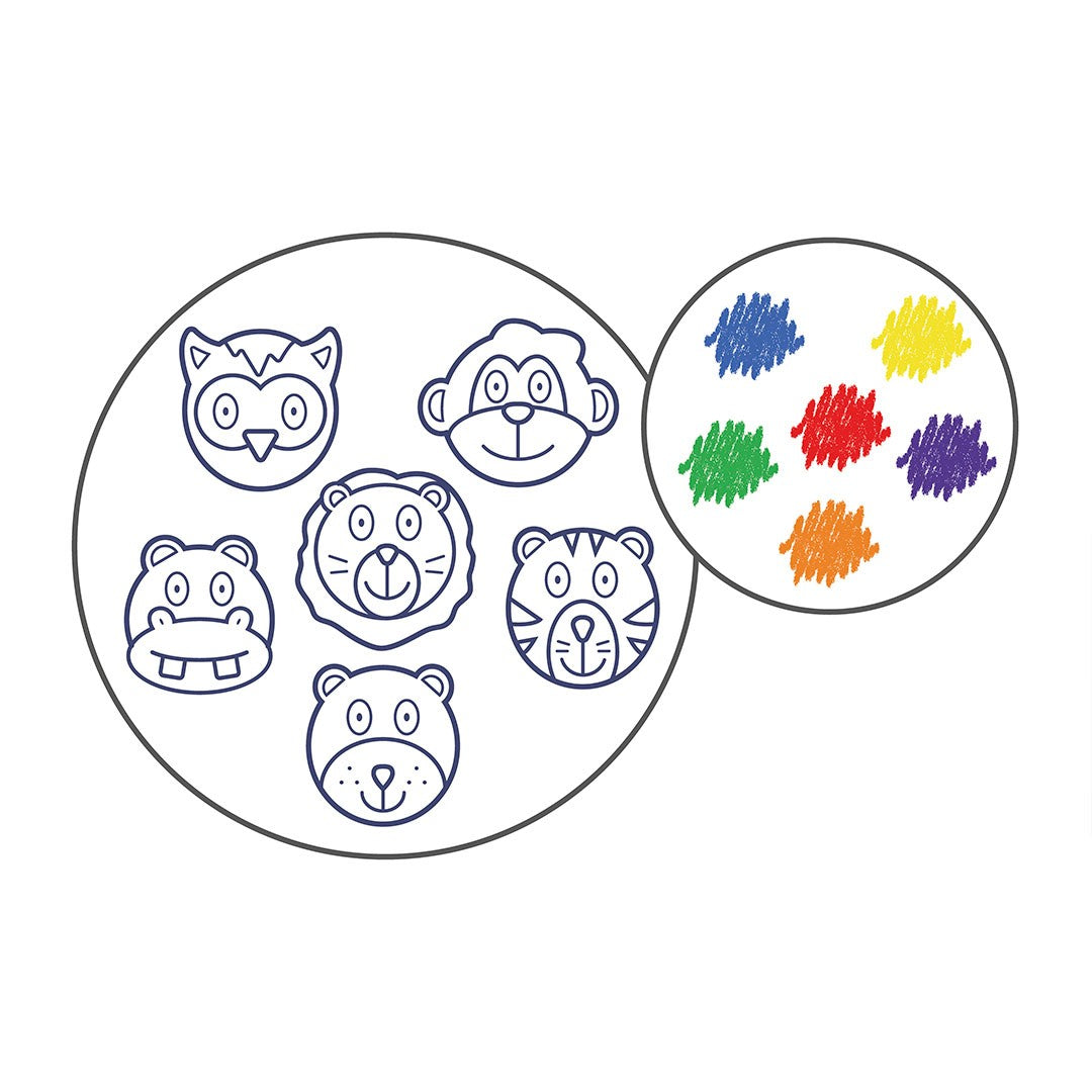 kit 6 Lápis de cera Animais