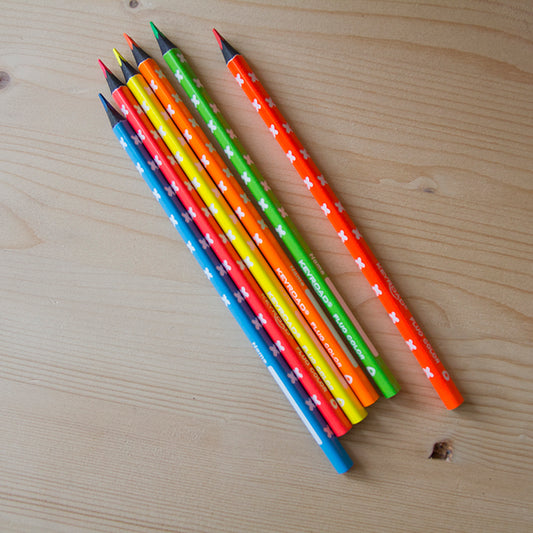Kit 6 Lápis de Cor Keyroad Néon