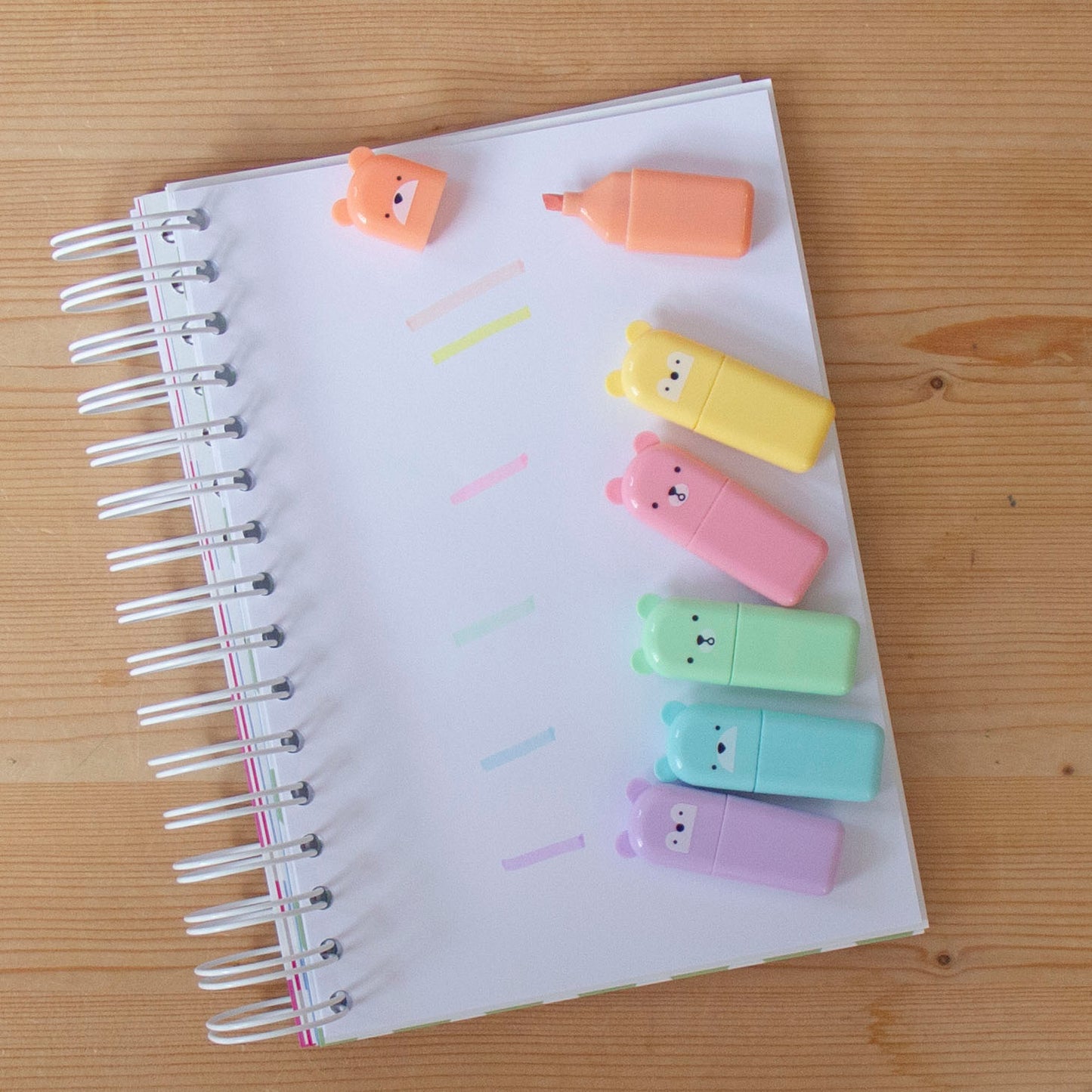 Kit 6 mini Sublinhadores URSINHOS Pastel