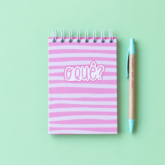 Livro A6 O QUÊ? Pink Stripes