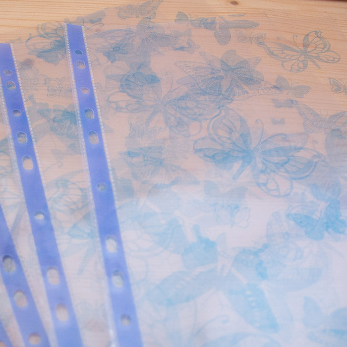 Kit 5 Micas com desenhos Borboletas Azuis