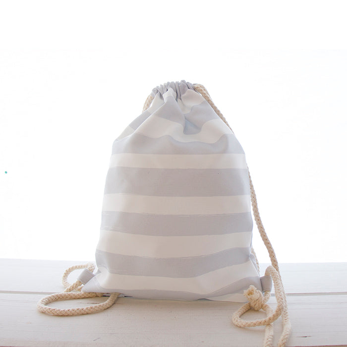 Mochila de Cordões Small 27x37 Grey Stripes