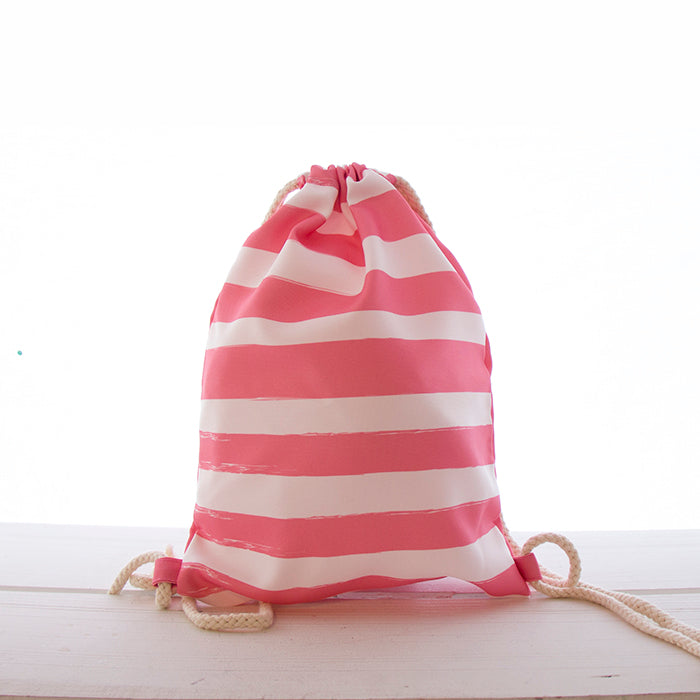 Mochila de Cordões Small 27x37 Pink Stripes