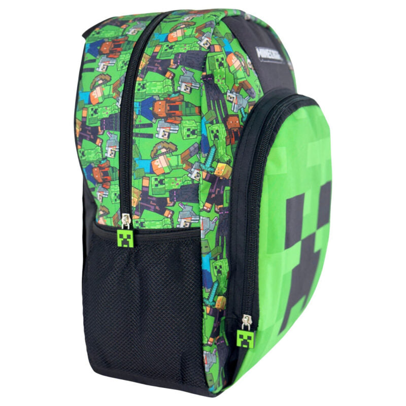 Mochila Escolar 40cm Minecraft (2 bolsos)