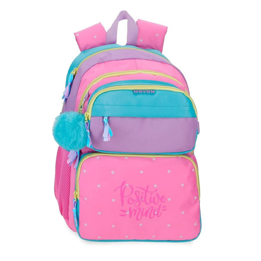 Mochila Escolar 42cm Positive Mind (4 bolsos)