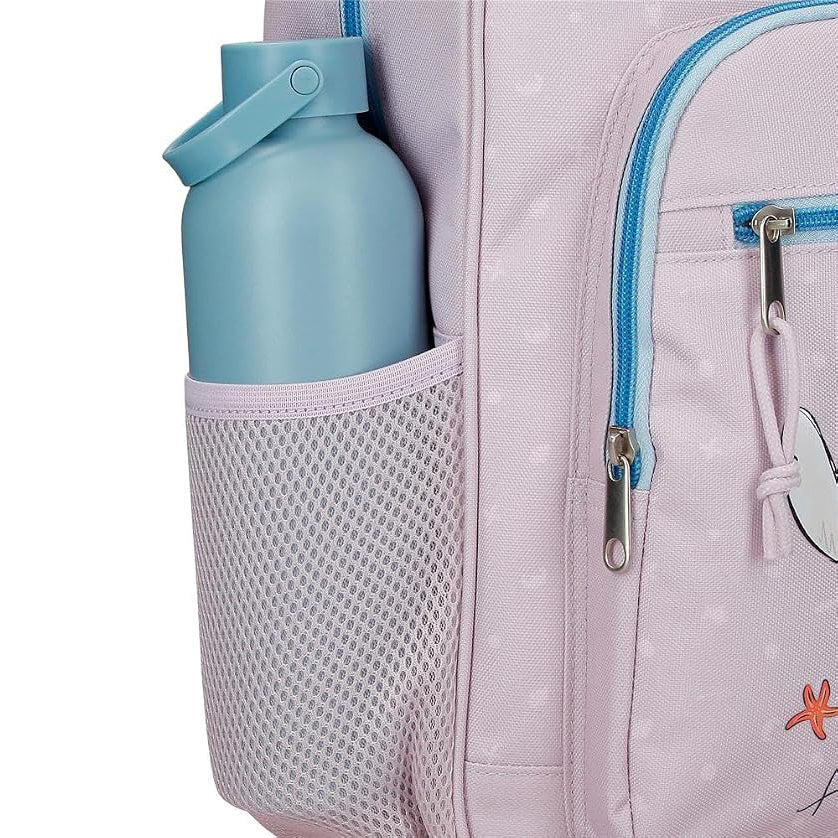 Mochila Escolar 38cm Stitch Lilás (3 bolsos)
