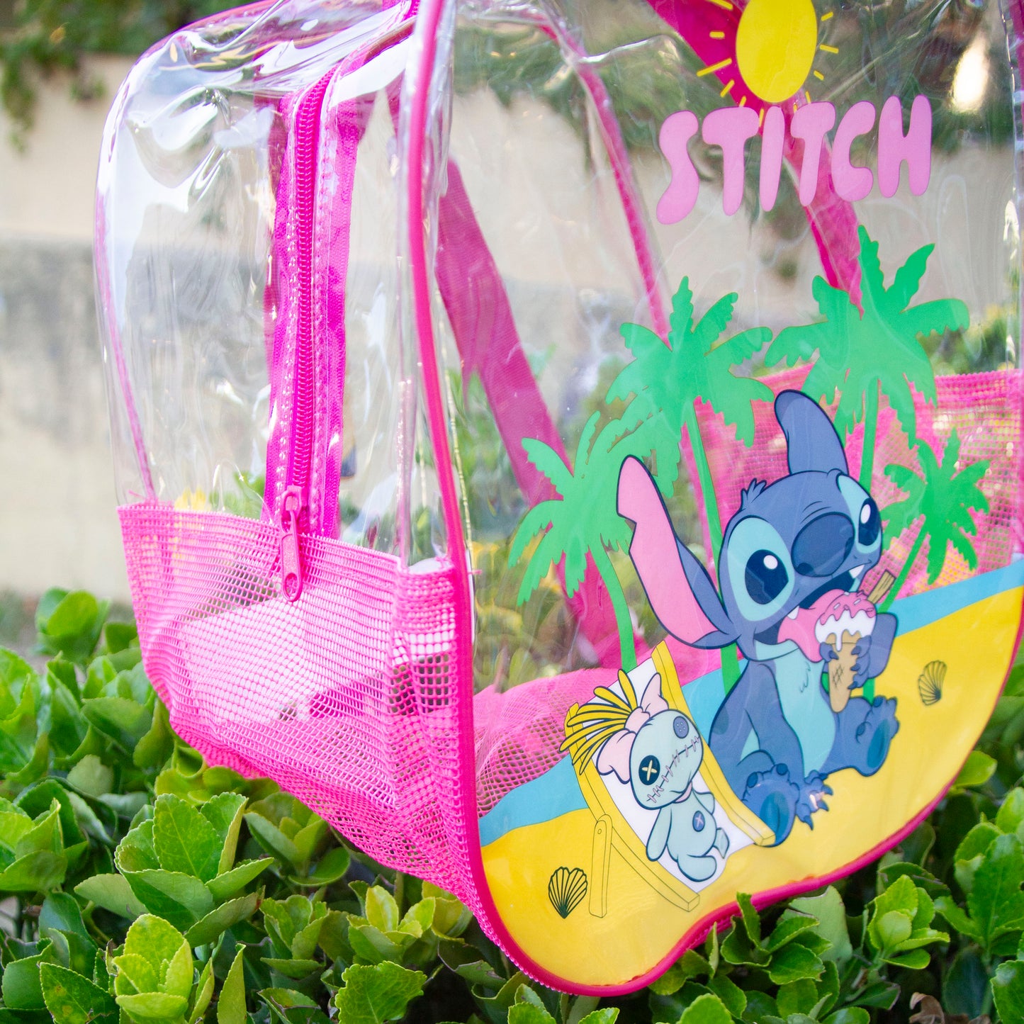 Mochila Transparente STITCH Rosa