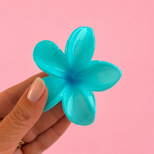 Mola de cabelo Big FLOR AZUL PASTEL