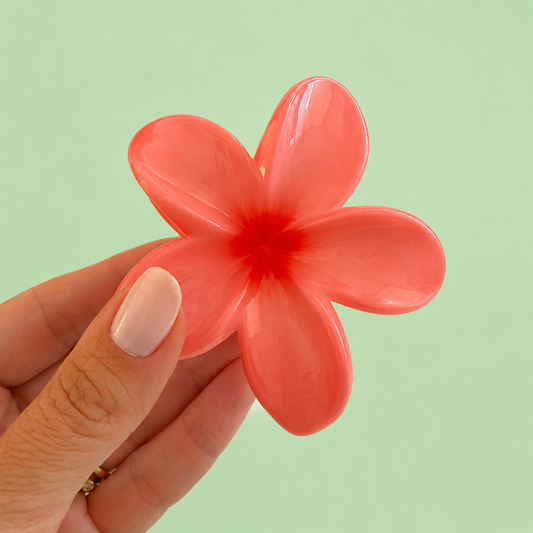 Mola de cabelo Big FLOR ROSA PASTEL