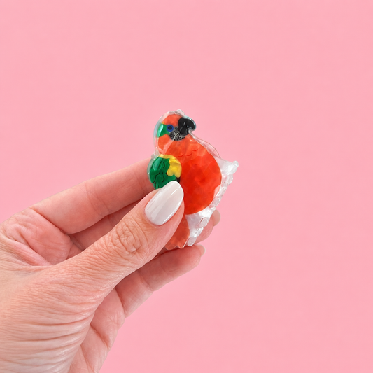 Mola de cabelo Small ARARA vermelha