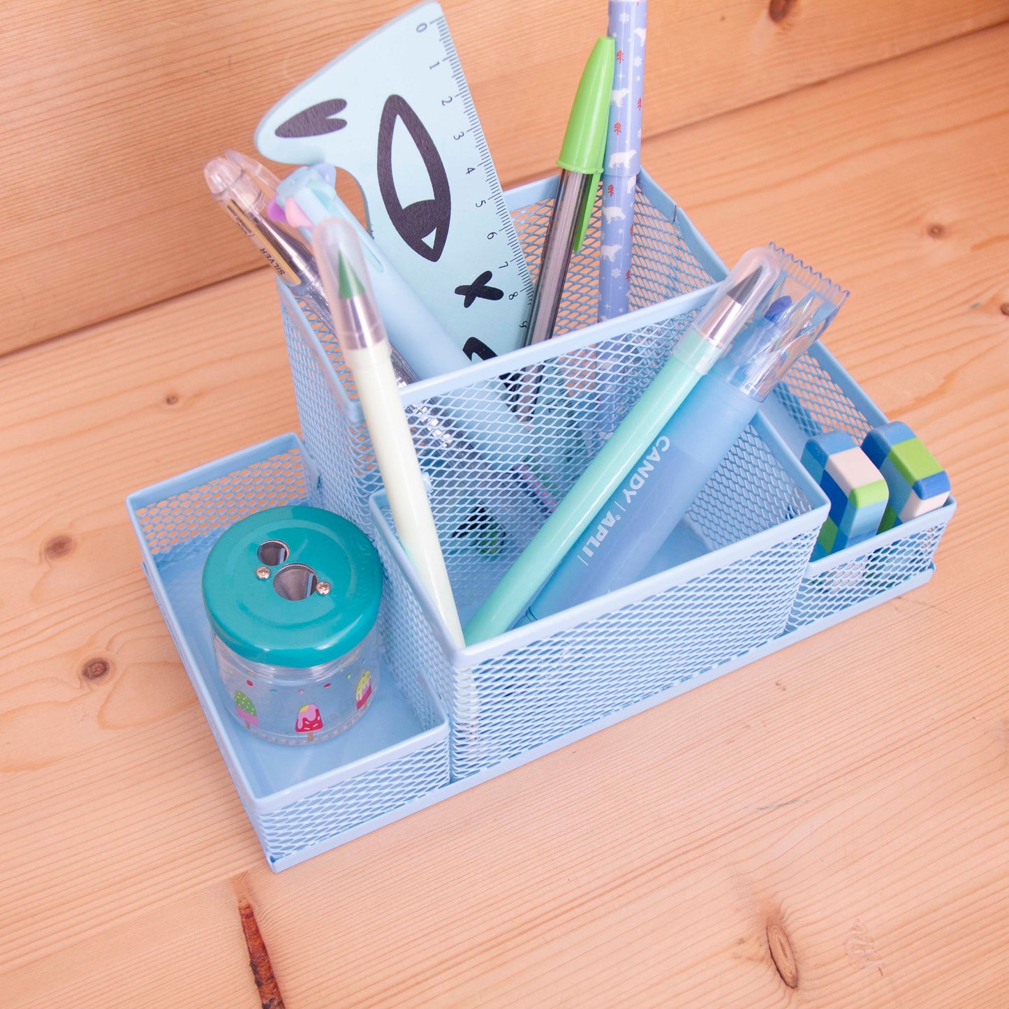 Organizador de mesa Metálico Azul